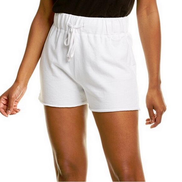 James Perse White Athletic Shorts with Elastic Waistband - Picture 1 of 5